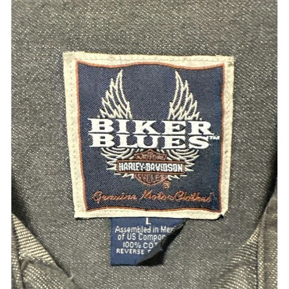 Harley Davidson Biker Blues Frayed Sleeveless Shirt W/ Multiple Pins/Patches- L - Picture 10 of 14